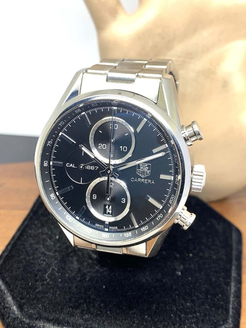 Tag Heuer Carrera Men's Watch CAR2110 Swiss Automatic Black Dial Steel 41mm